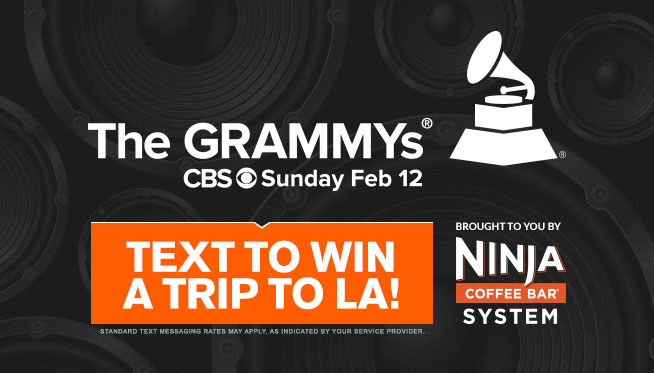 Text to win a trip to the 59th GRAMMY Awards