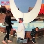 Romantic proposal soiled when 3 year old starts peeing next to the couple
